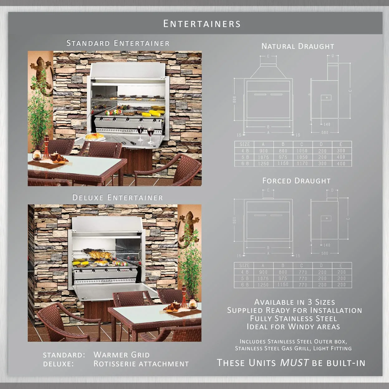 4 Burner Entertainer |  Built-In Braai | Gas - Image 4