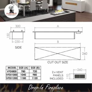 Drop in Gas Fireplace Specs